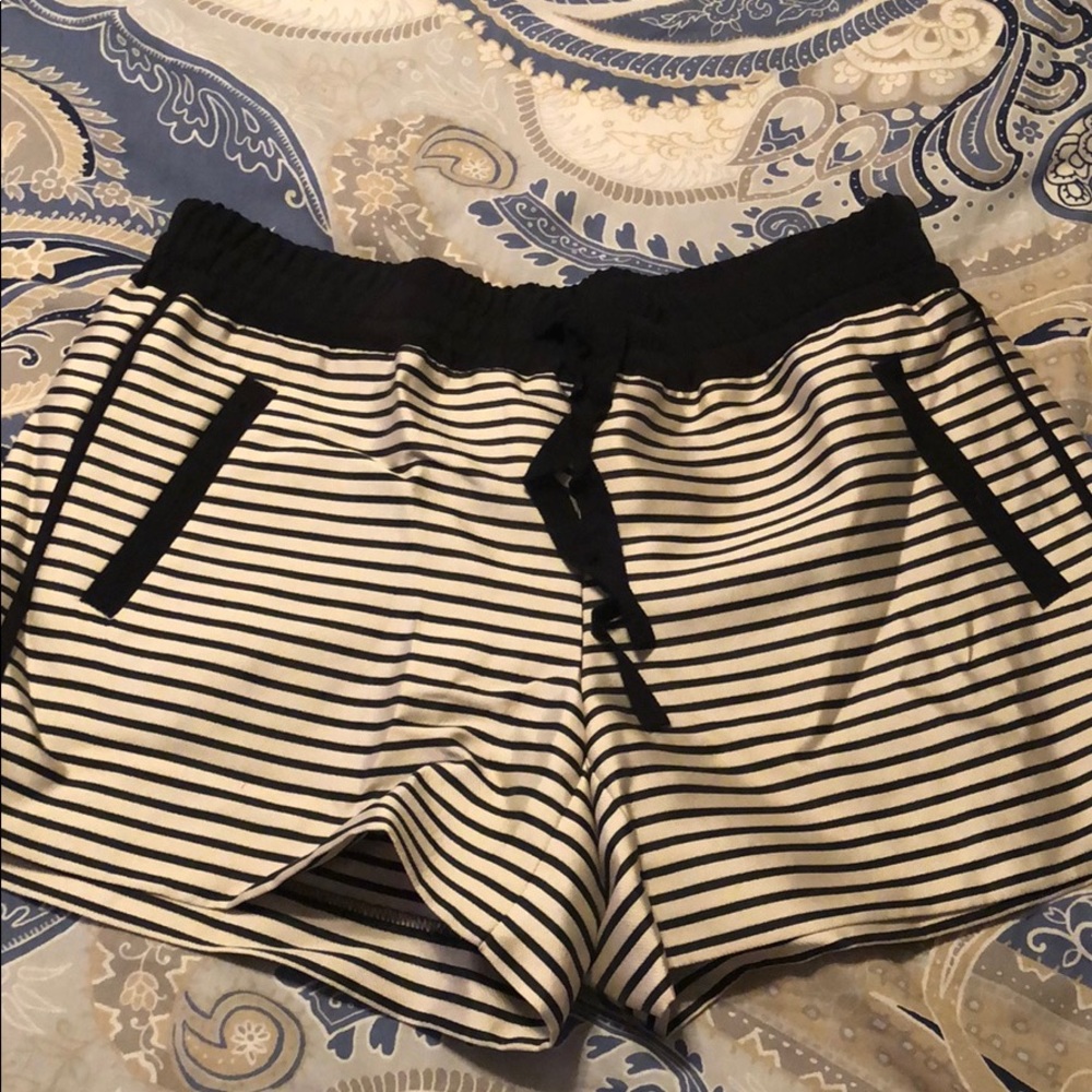 Loft- Cream/Black stripe shorts. New with tags.